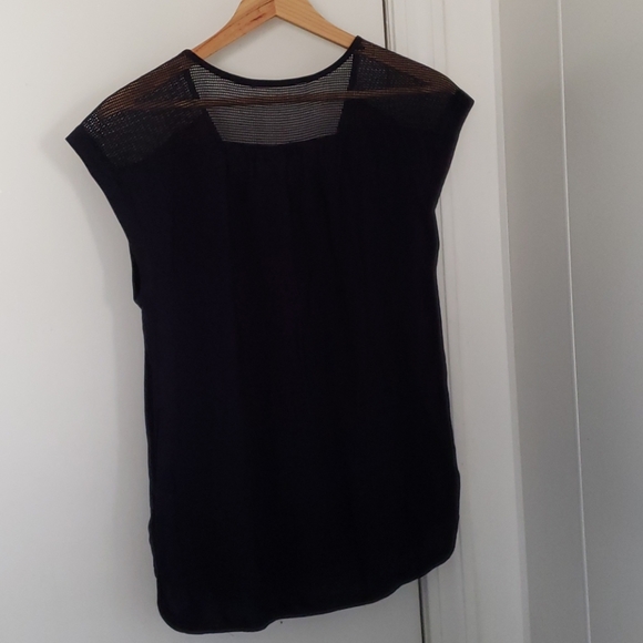 Navy top with mesh lace shoulders - Picture 6 of 6
